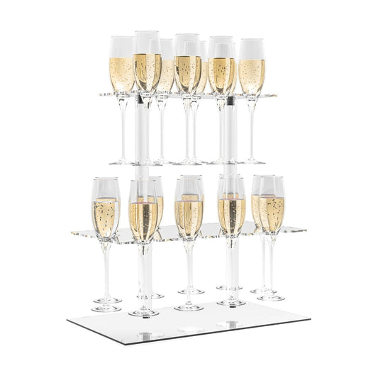 Acrylic Wine Glass Stemware Rack Champagne / 2 Tier / Clear