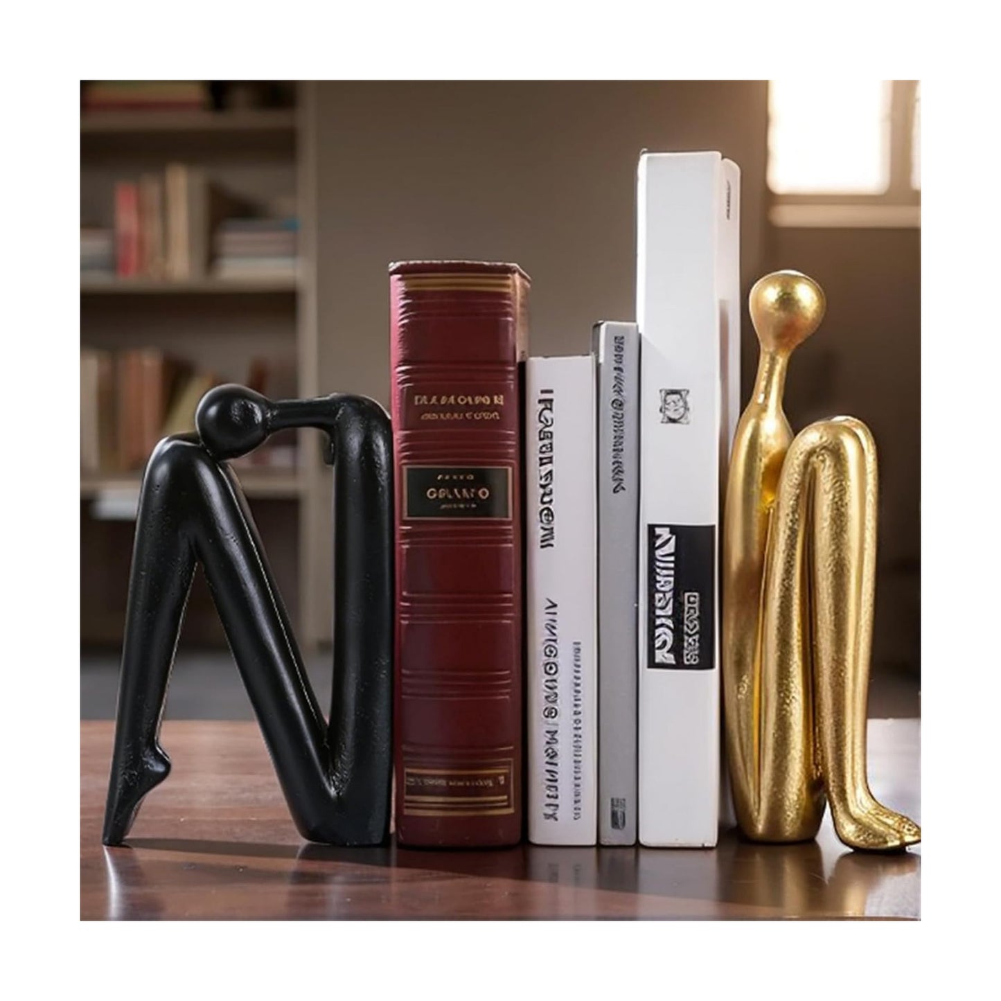 Modern Decorative Bookends / Black and Gold