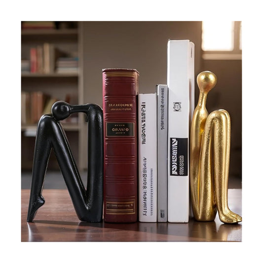 Modern Decorative Bookends / Black and Gold