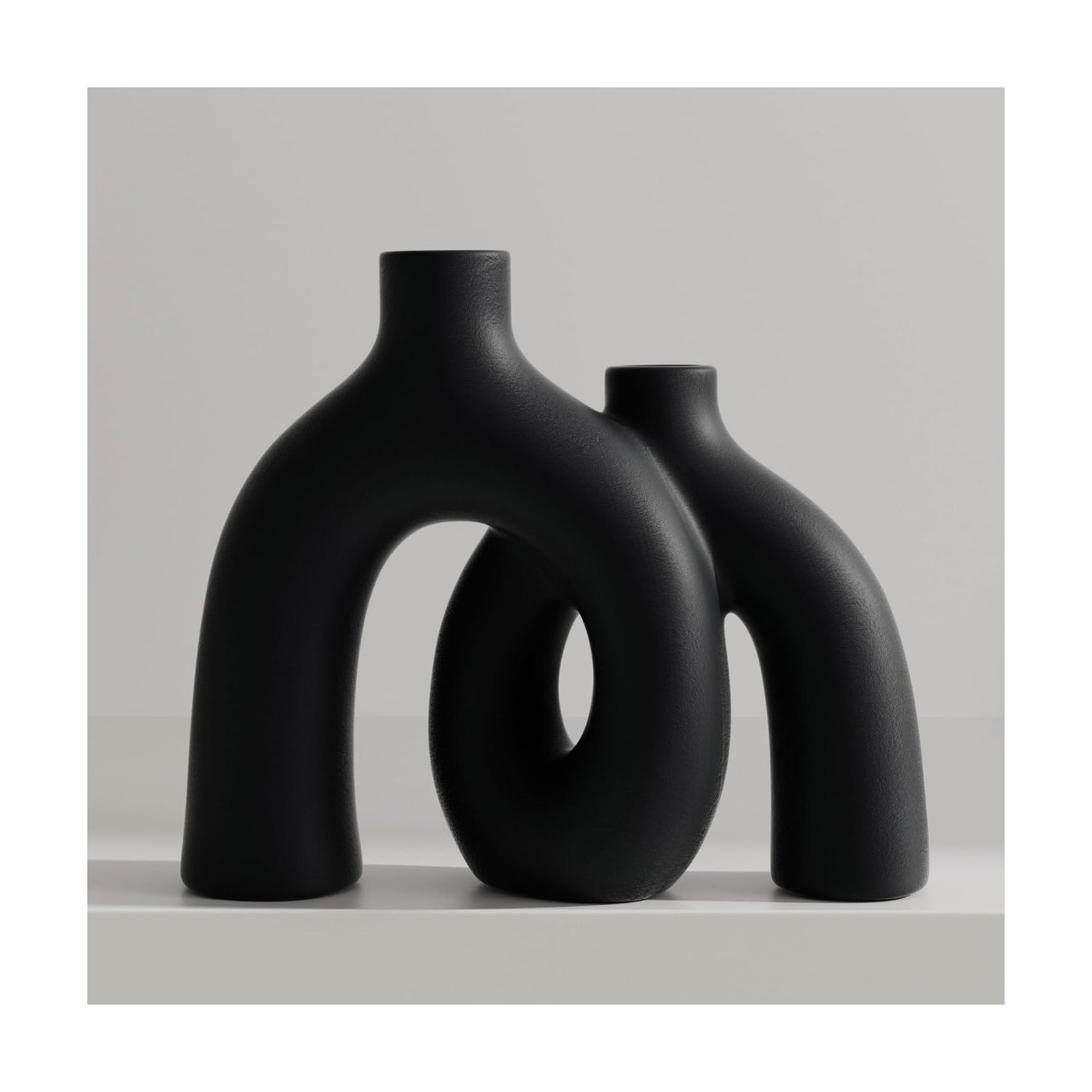 Modern Nordic Minimalist Decorative Vase / Matte Black