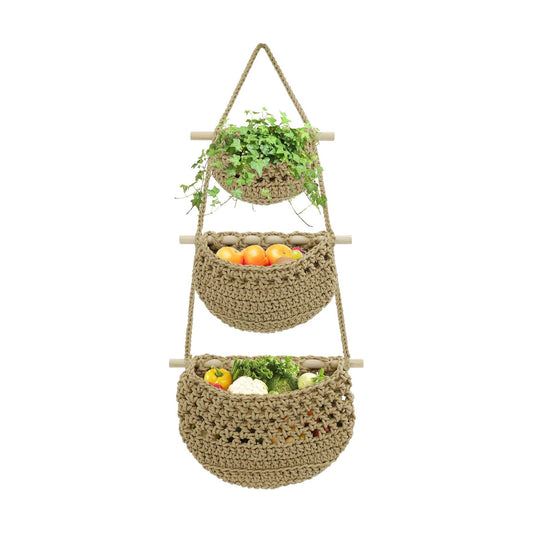 Boho Wall Baskets / Brown-cotton