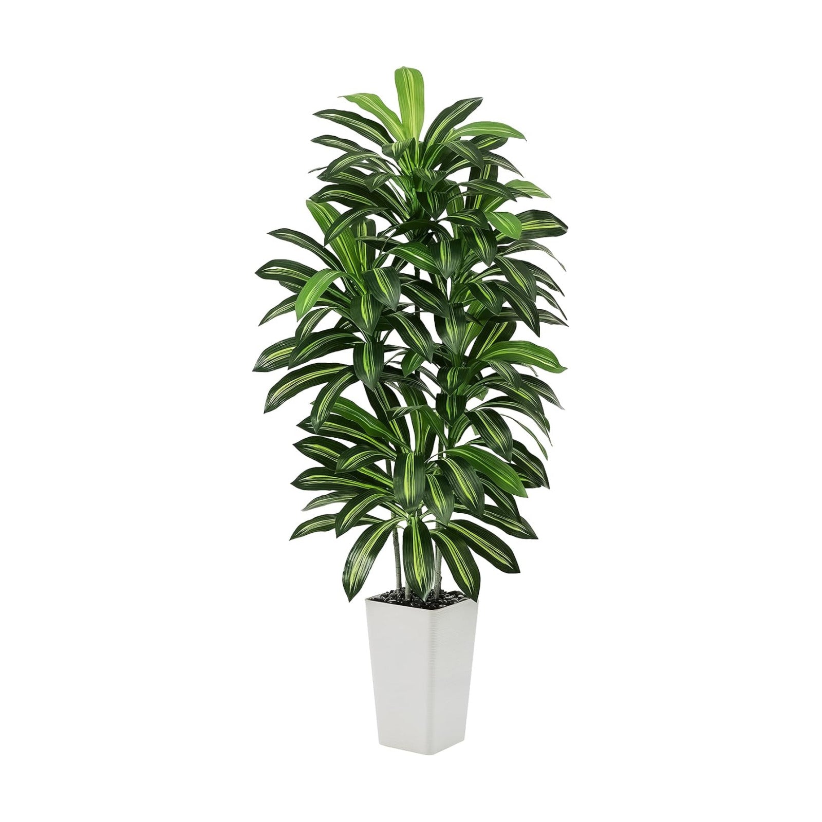 Artificial Plants Indoor Floor Plant in Pot / 5 FT / White / 5 Inch