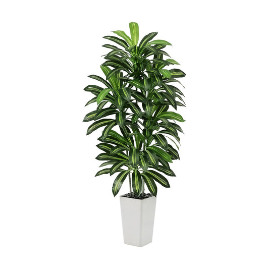 Artificial Plants Indoor Floor Plant in Pot / 5 FT / White / 5 Inch