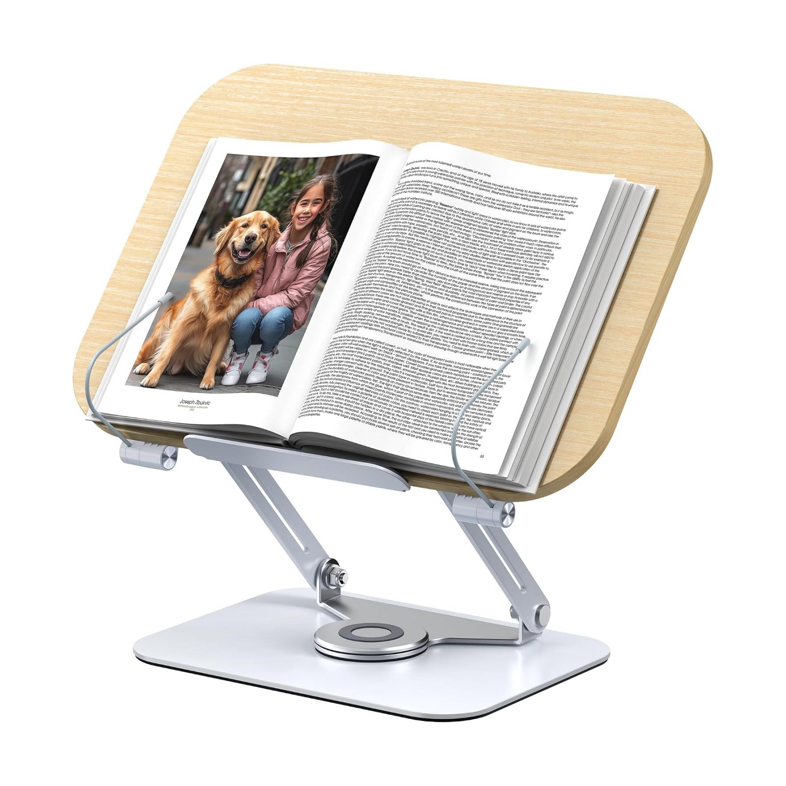 MOKURU Book Stand for Reading, 360° Adjustable Book Holder, Foldable Book Holder Stand, Cookbook Stand, Textbook Stand