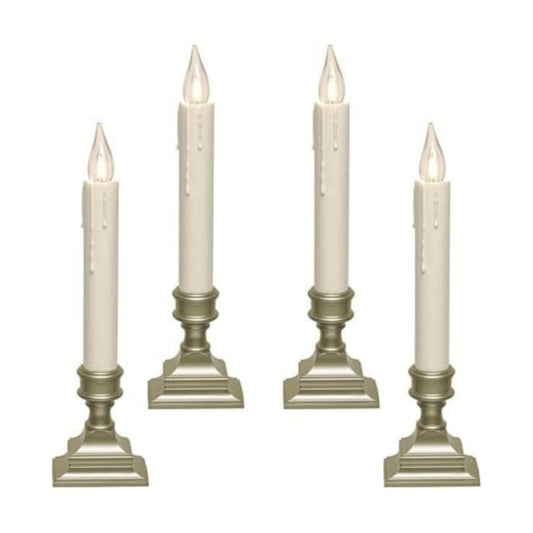 612 Vermont Vintage LED Battery Operated Window Candles with Timer (4-Pack)