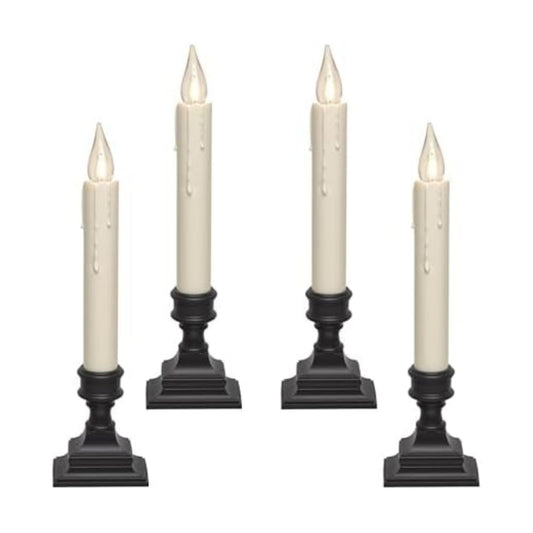612 Vermont Vintage LED Battery Operated Window Candles with Timer (4-Pack)