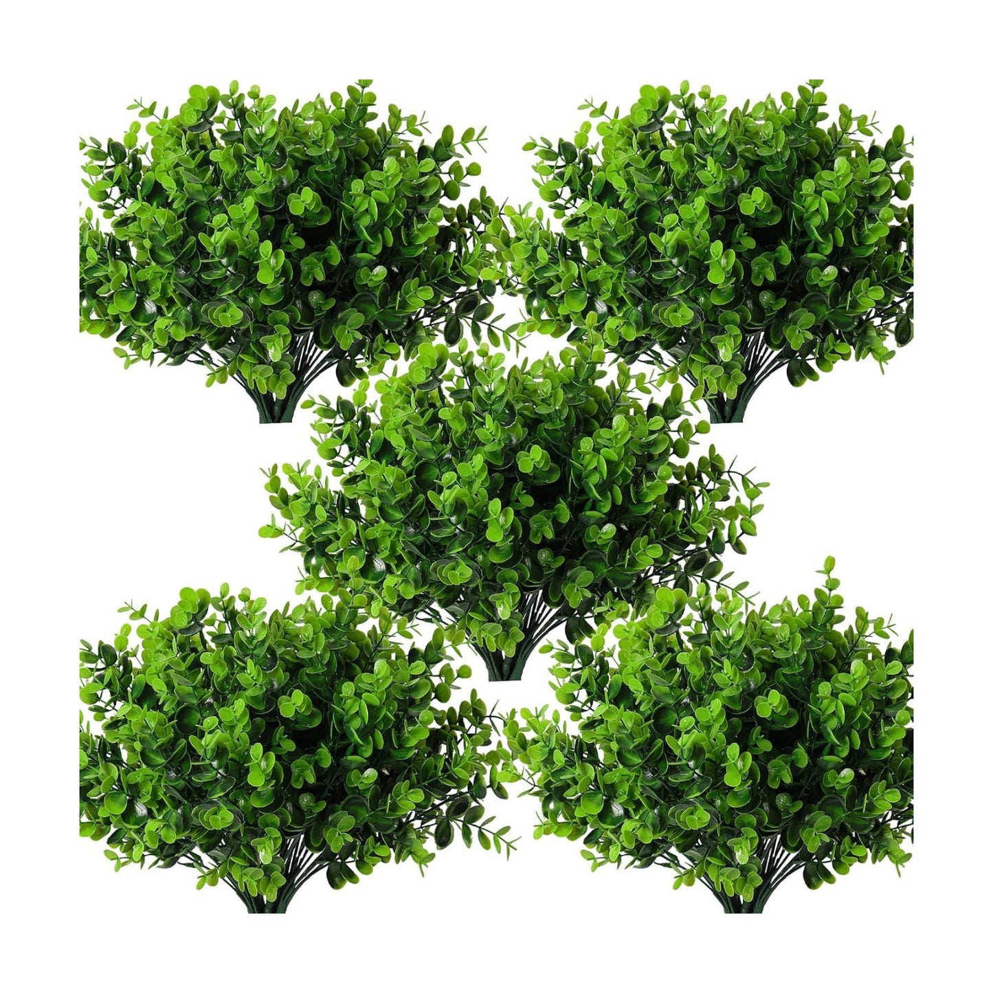 12 Bundles Artificial Bushes Greenery Plants Stems Faux Shrubs Boxwood Plants / Green / Set of 12