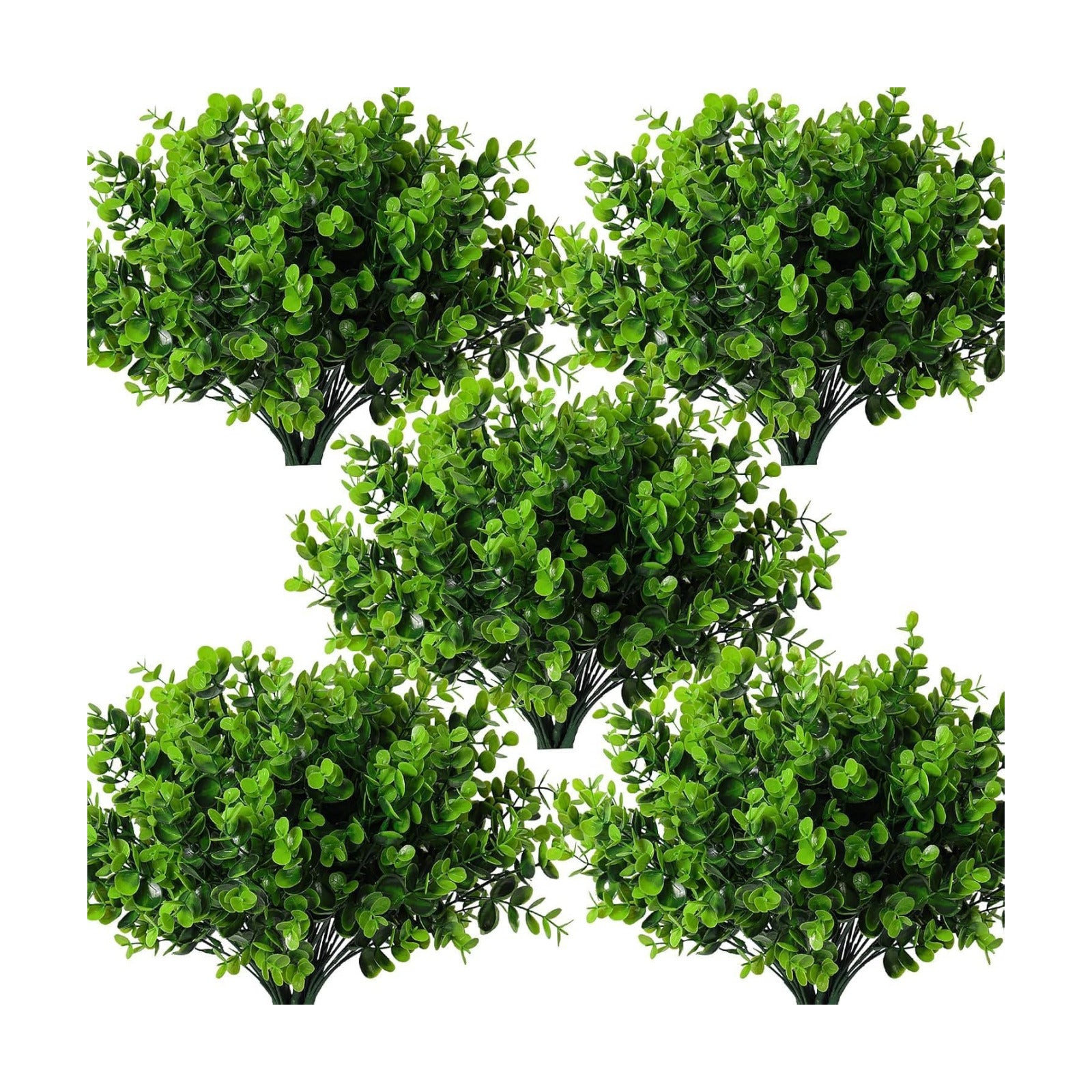 12 Bundles Artificial Bushes Greenery Plants Stems Faux Shrubs Boxwood Plants / Green / Set of 12