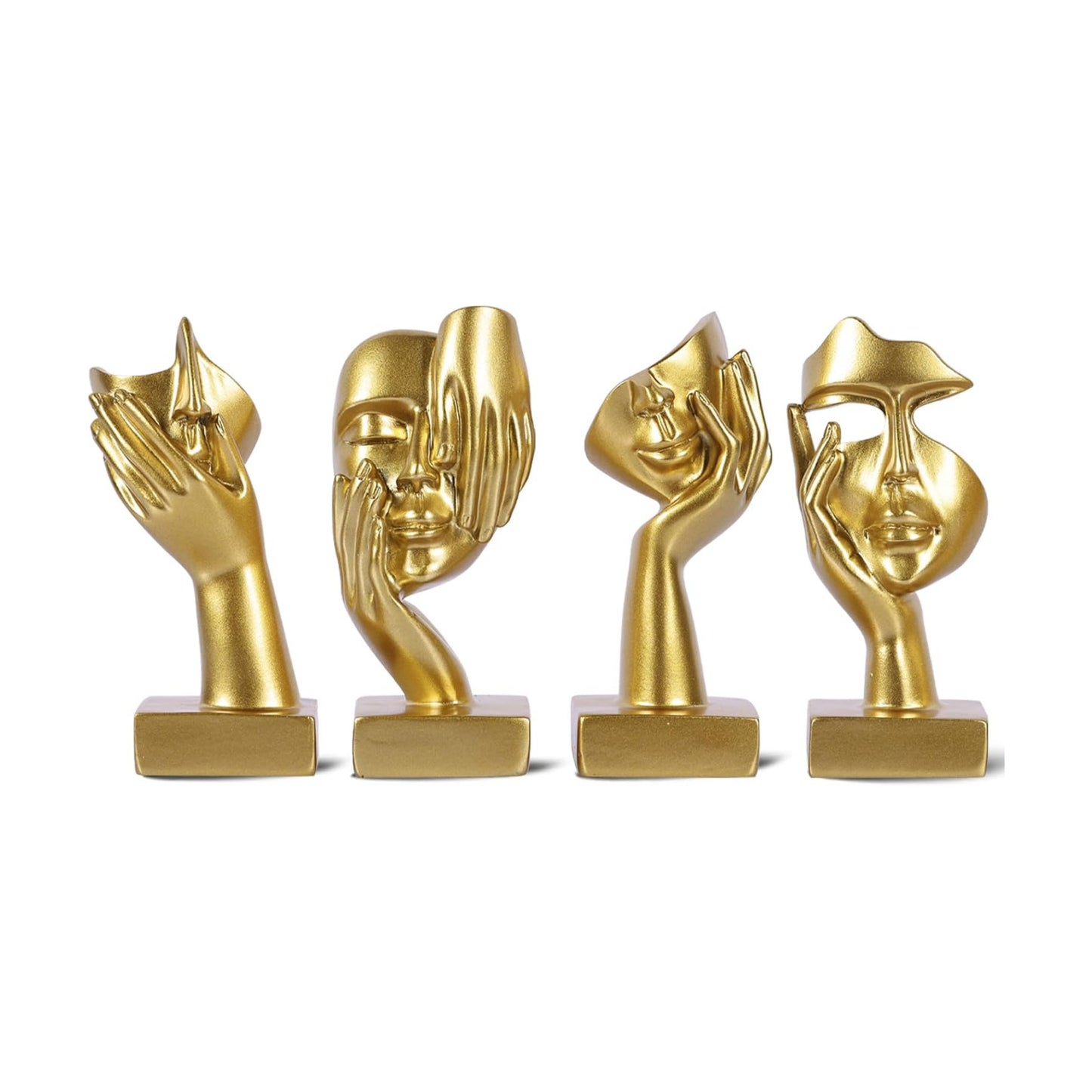 Abstract Thinker Figurine / Gold / Set of 4