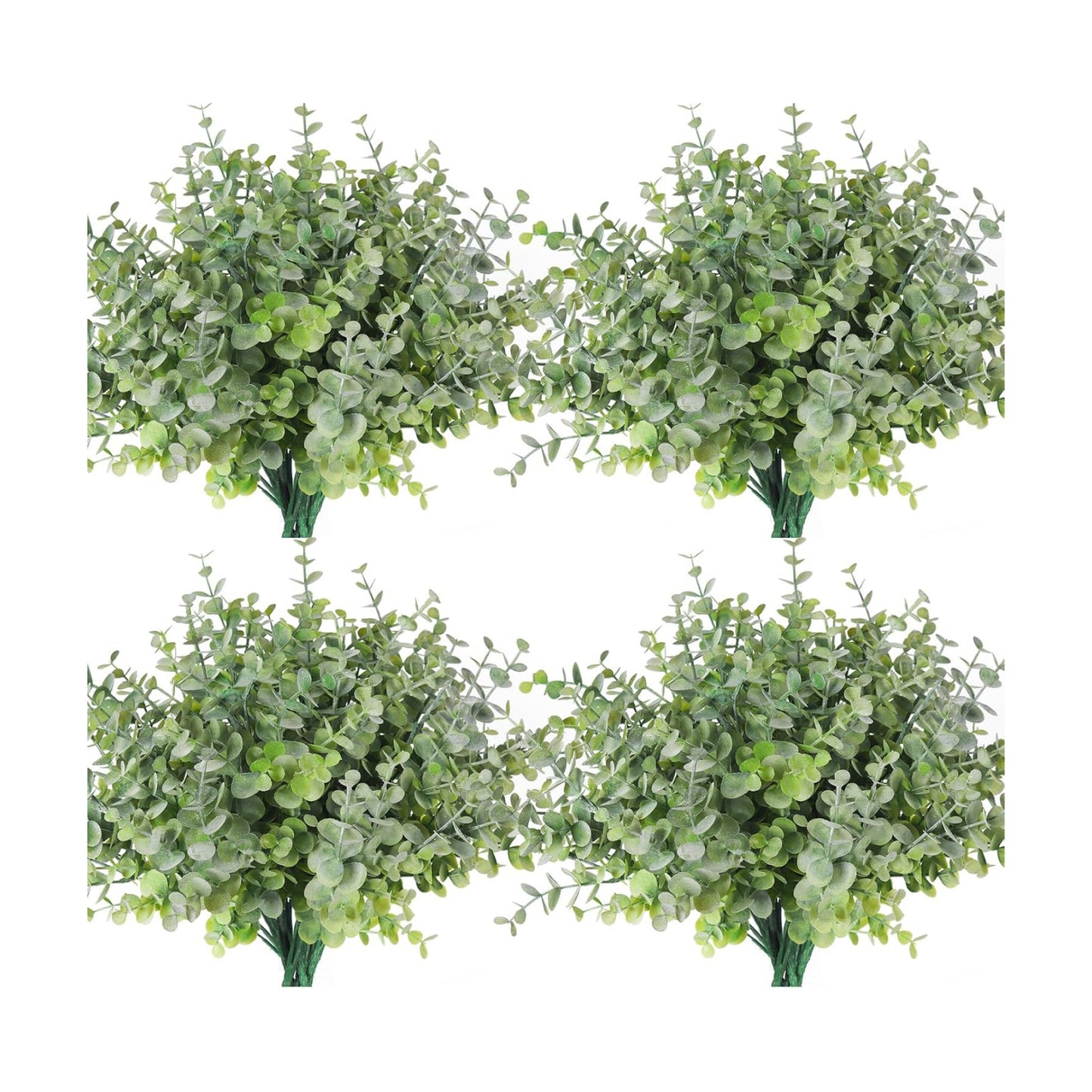 12 Bundles Artificial Bushes Greenery Plants Stems Faux Shrubs Boxwood / Dusty Green / Set of 12