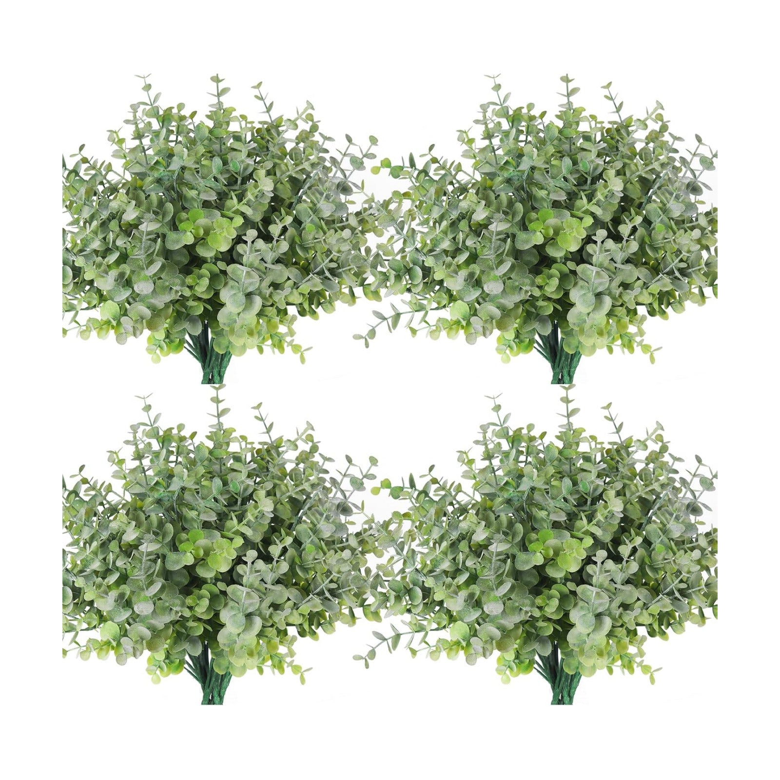 12 Bundles Artificial Bushes Greenery Plants Stems Faux Shrubs Boxwood / Dusty Green / Set of 12