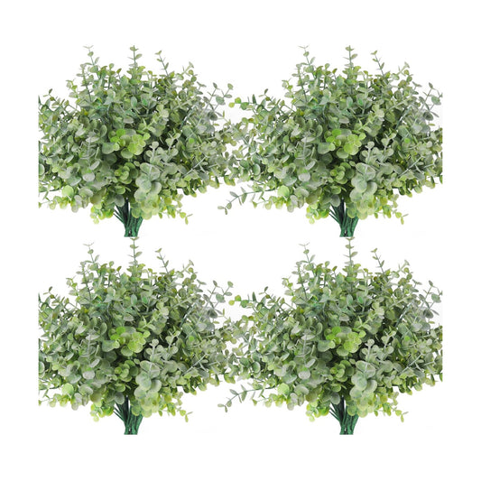 12 Bundles Artificial Bushes Greenery Plants Stems Faux Shrubs Boxwood / Dusty Green / Set of 12