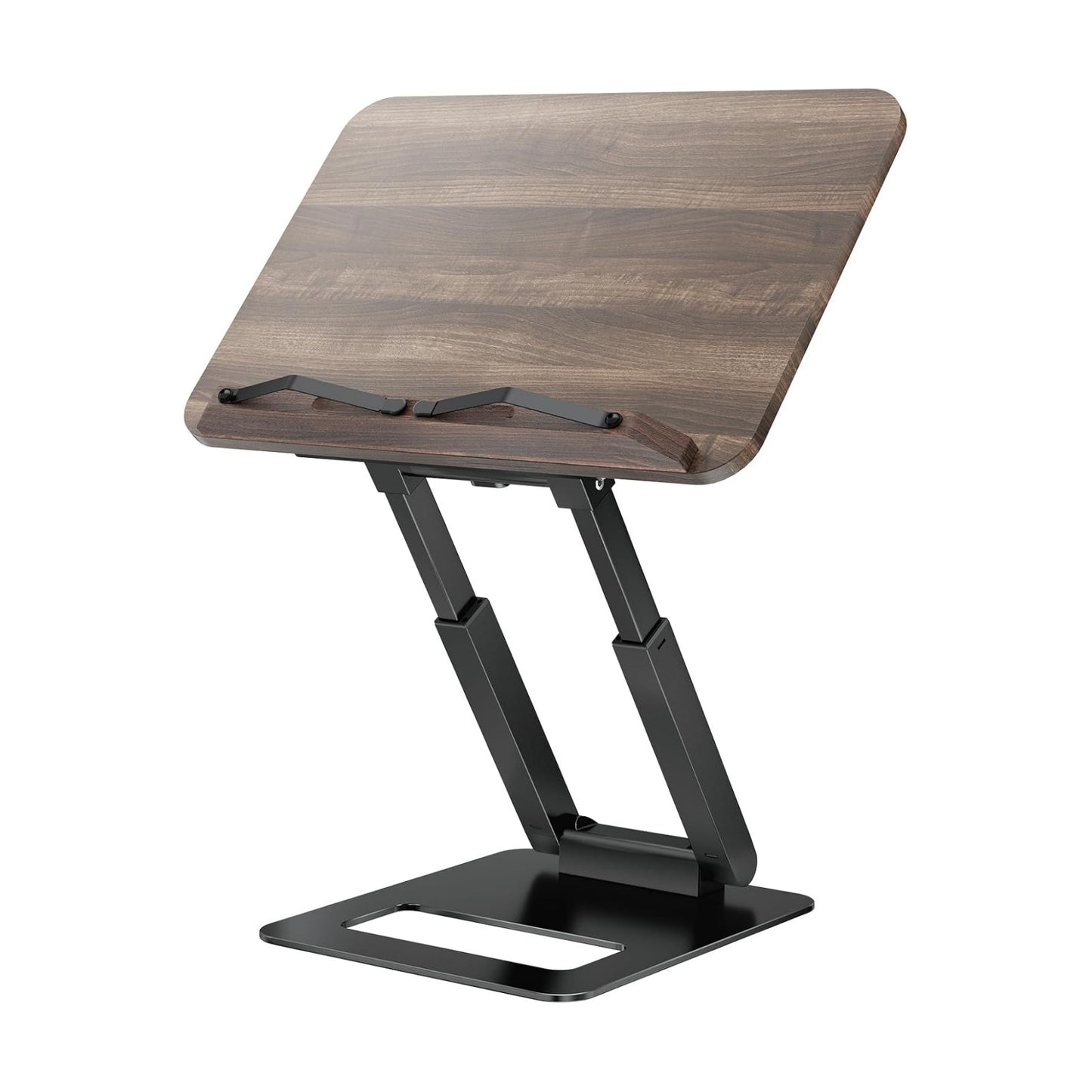 Tounee Telescopic Book Holder - Adjustable Height Cookbook Stand with Elastic Page Clips (Black)