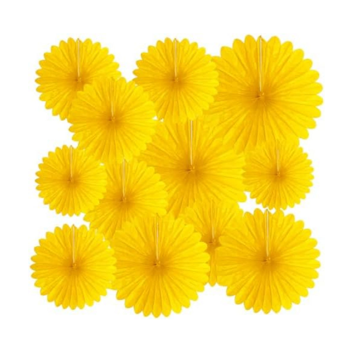 20 Pcs Golden Yellow Hanging Paper Fan, Hanging Honeycomb Round Paper Fans for Weddings, Birthdays, Christmas, Baby Showers, Classroom, Events Ceiling Party Supplies Decorations