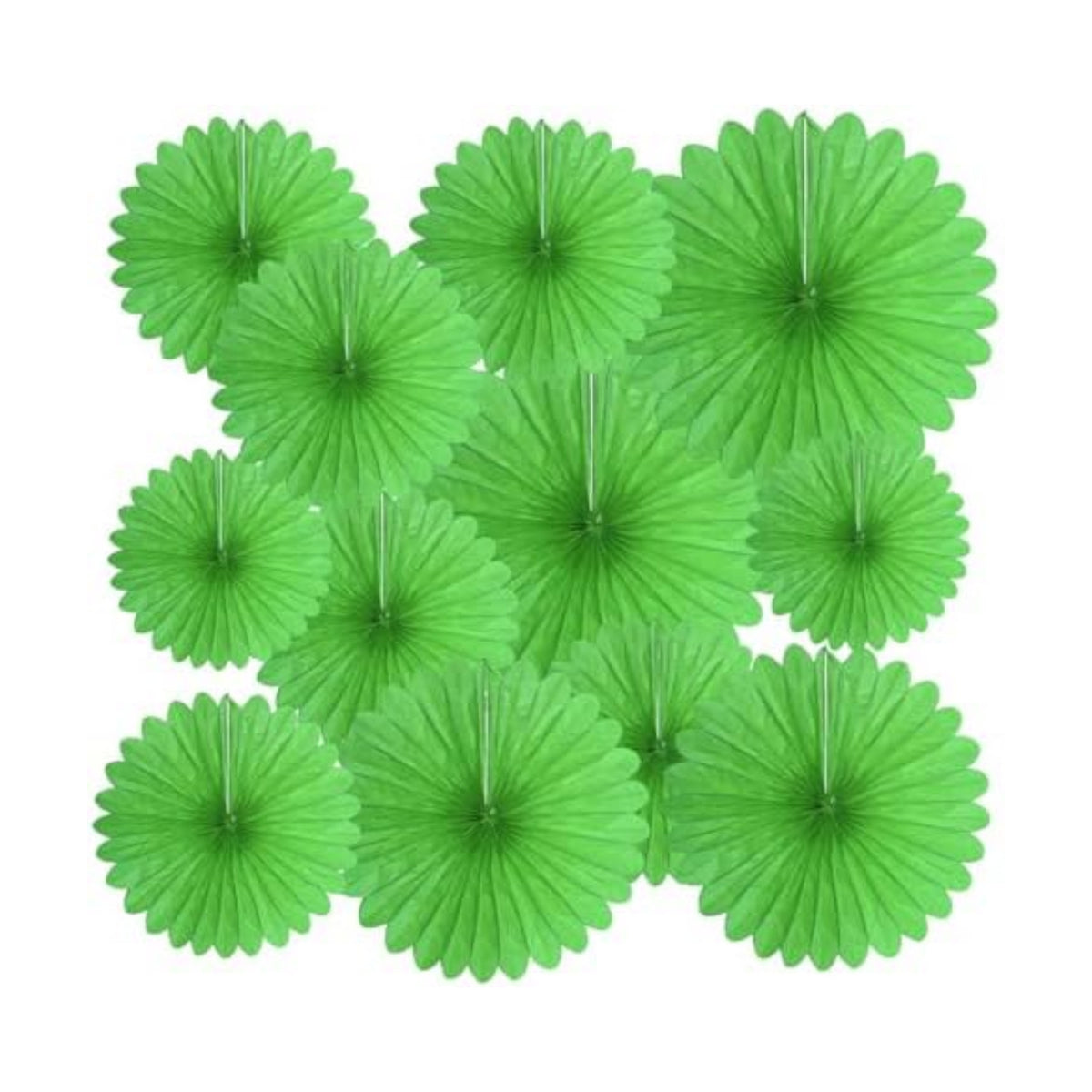 20 Pcs Grass Green Hanging Paper Fan, Hanging Honeycomb Round Paper Fans for Weddings, Birthdays, St. Patrick's Day, Baby Showers, Classroom, Events Ceiling Party Supplies Decorations