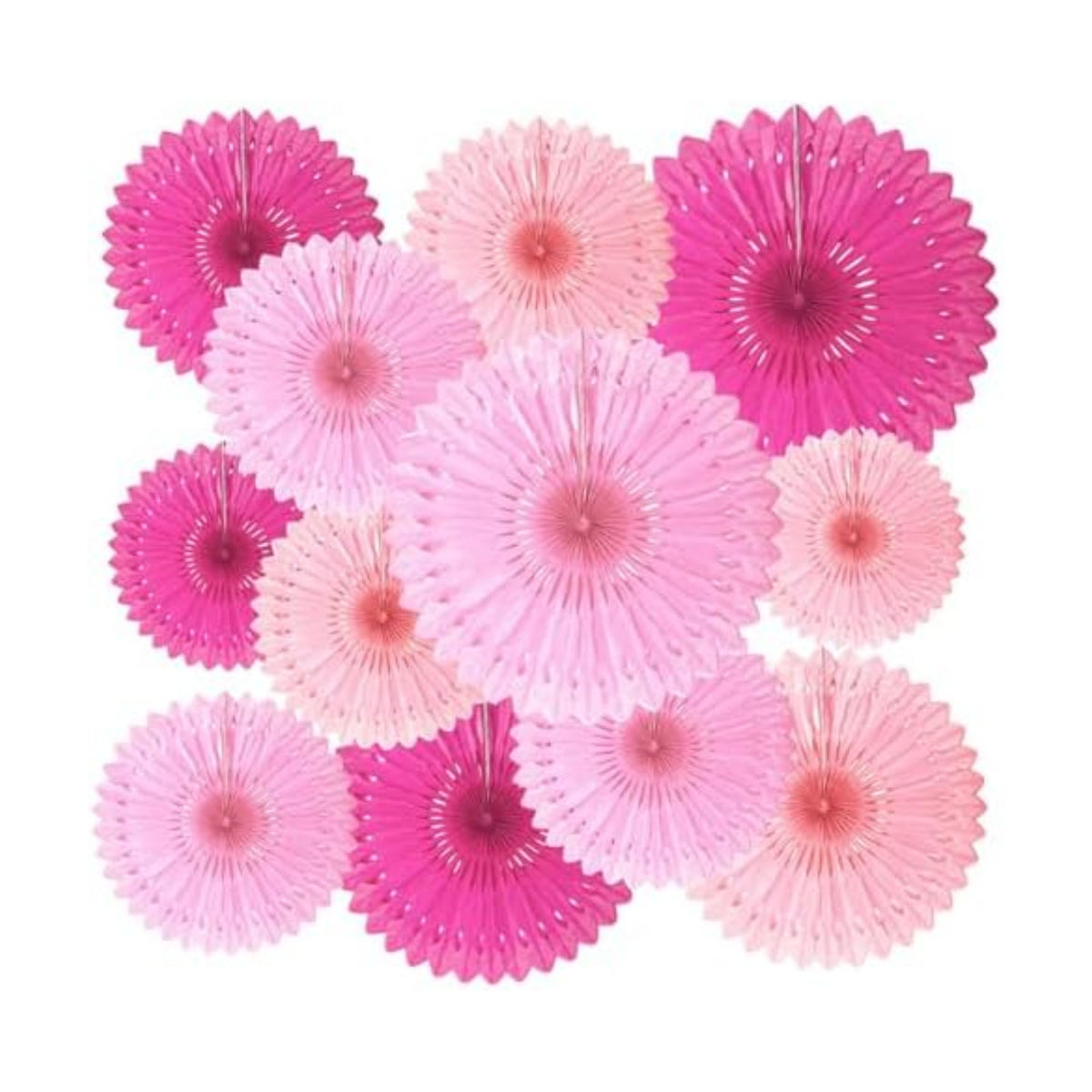 18 Pcs Pink Set Hanging Paper Fan, Hanging Honeycomb Round Paper Fans for Weddings, Birthdays, Baby Showers, Classroom, Events Ceiling Party Supplies Decorations