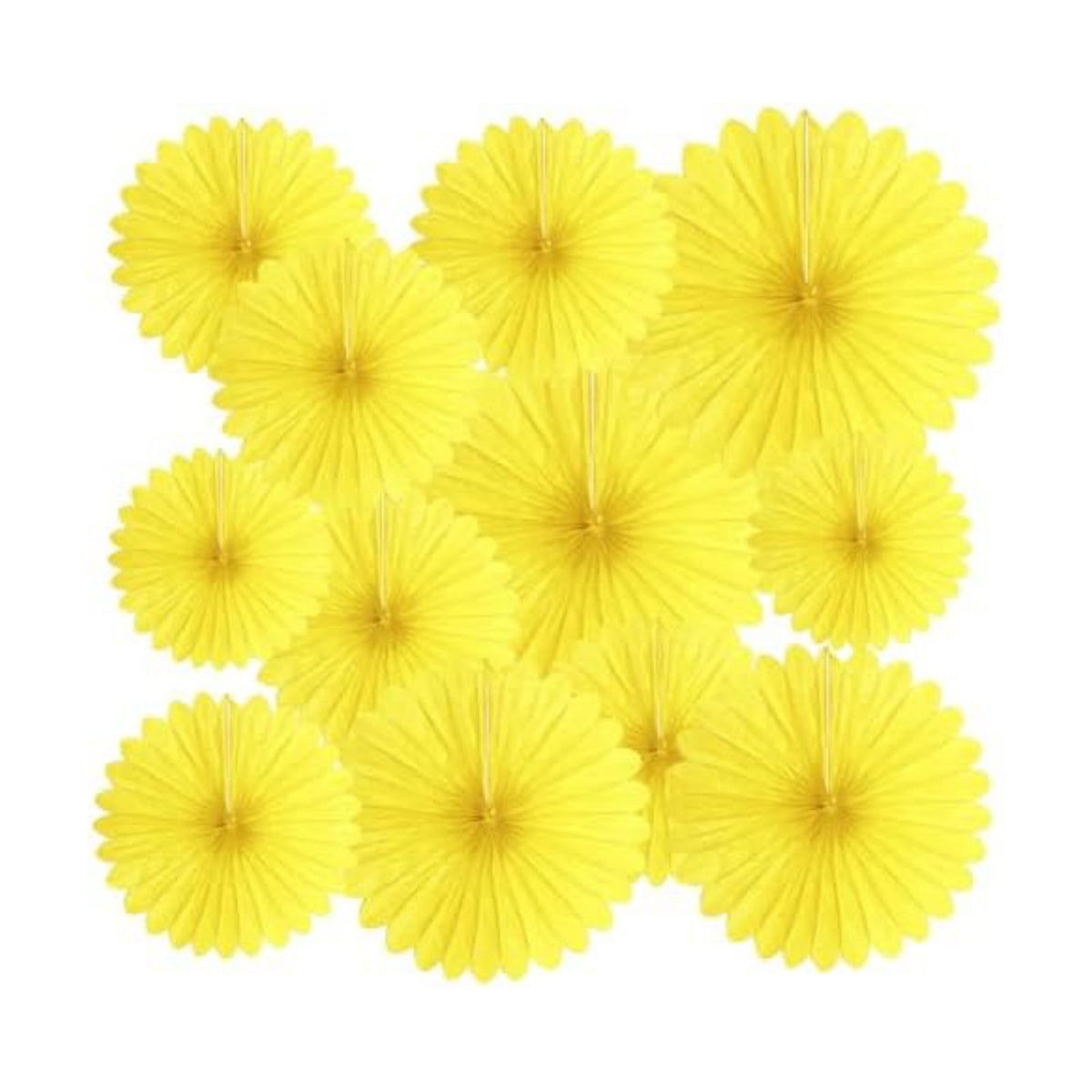 20 Pcs Light Yellow Hanging Paper Fan, Hanging Honeycomb Round Paper Fans for Weddings, Birthdays, Easter, Baby Showers, Classroom, Events Ceiling Party Supplies Decorations