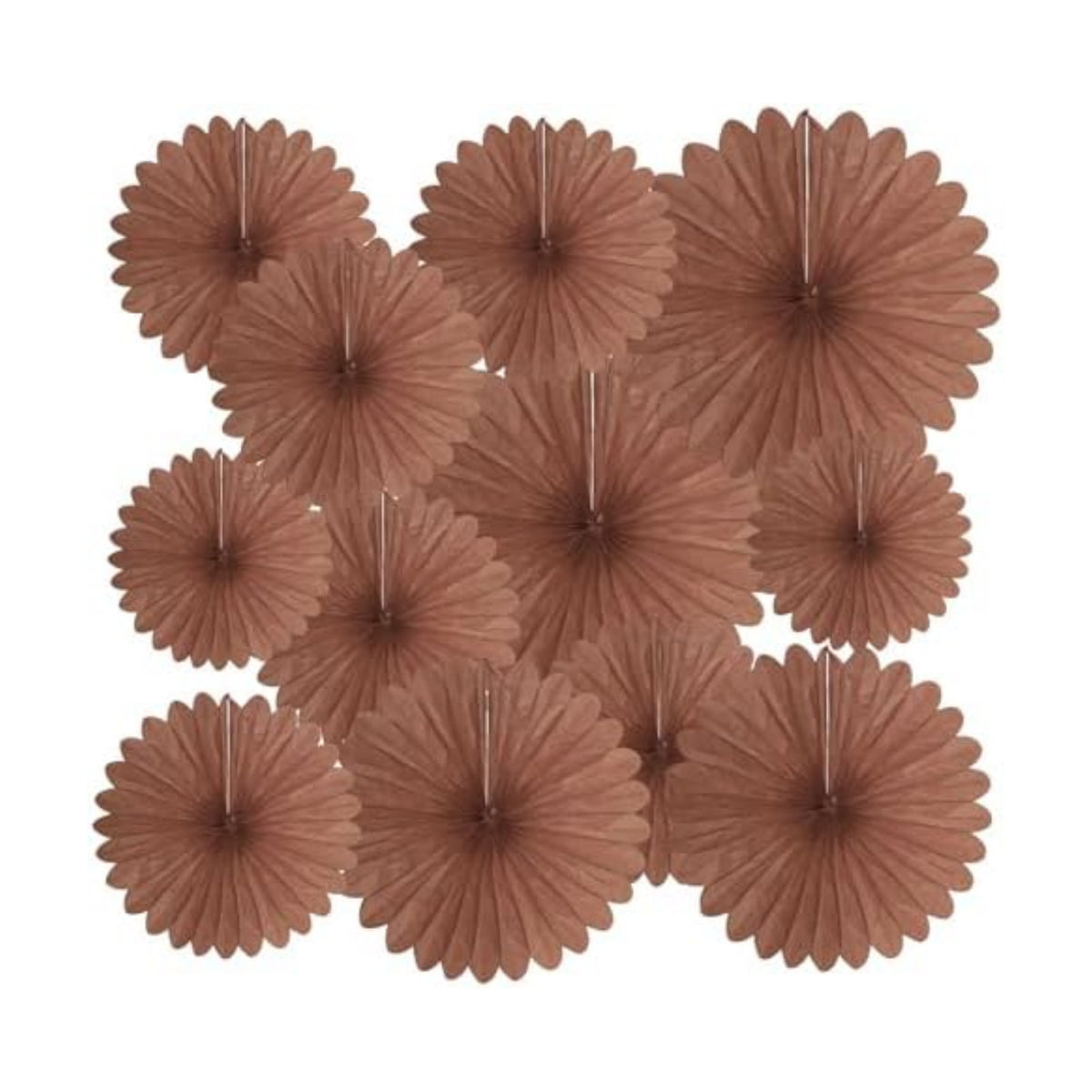 20 Pcs Deep Brown Hanging Paper Fan, Hanging Honeycomb Round Paper Fans for Weddings, Birthdays, Christmas, Baby Showers, Classroom, Events Ceiling Party Supplies Decorations