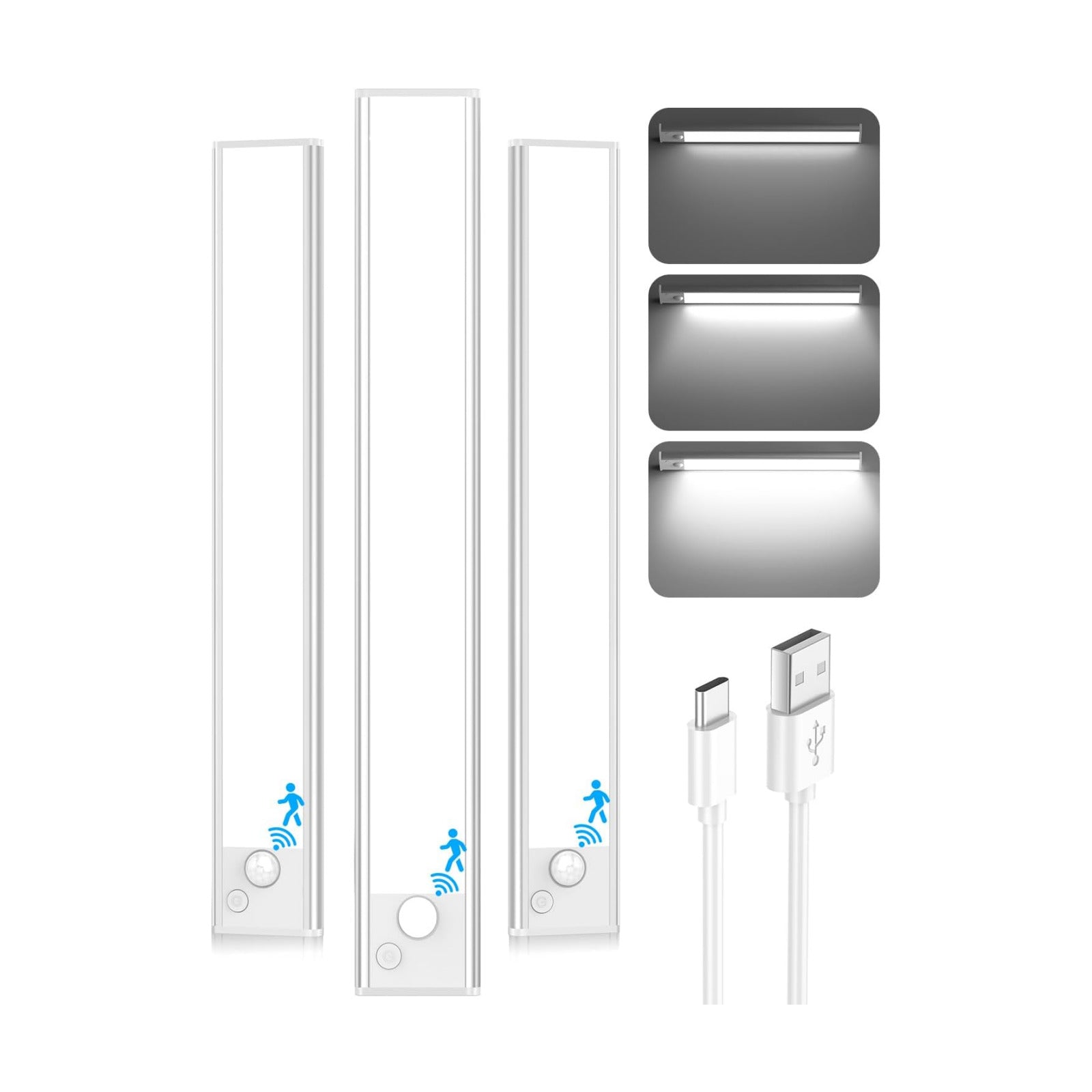Under Cabinet Lights, 14'' LED Rechargeable Battery Operated Motion Activated Night Light Indoor, 3200mAh Magnetic