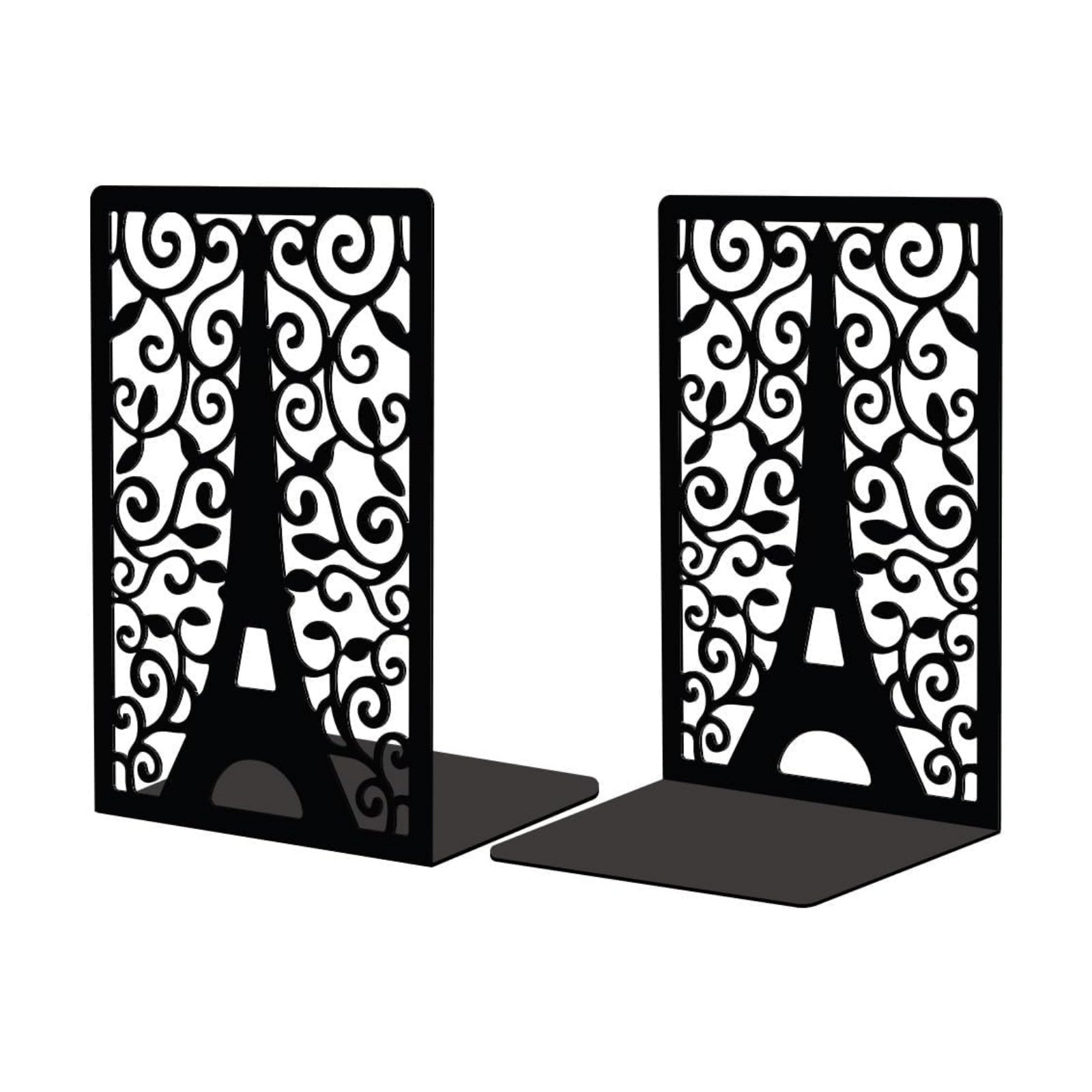 Metal Bookends / Modern Decorative Heavy Duty Study Book Support Stoppers / Paris Eiffel Tower