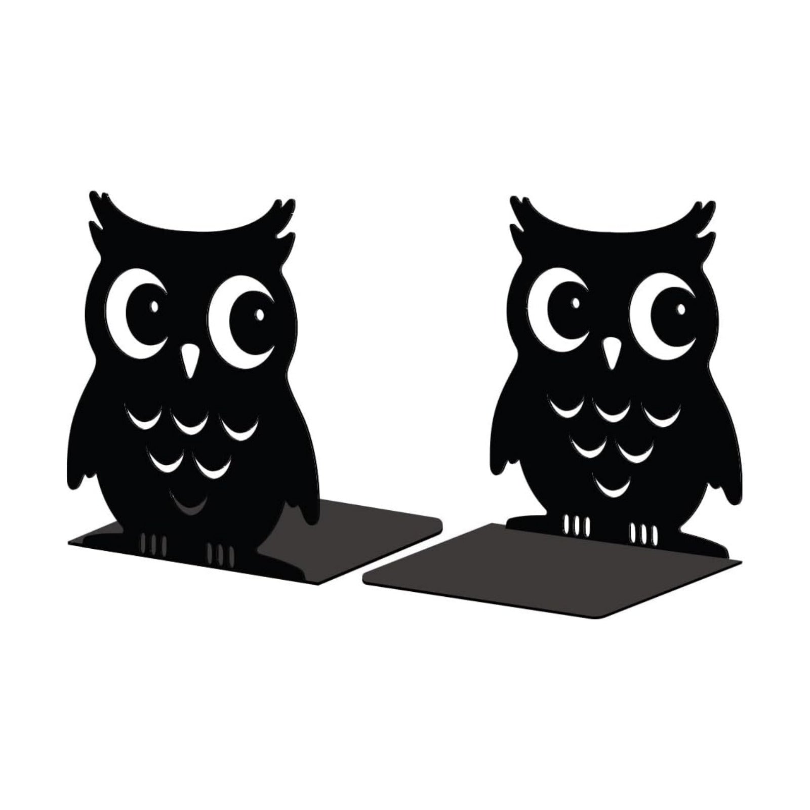 Metal Bookends / Modern Decorative Heavy Duty Study Book Support Stoppers / Owl