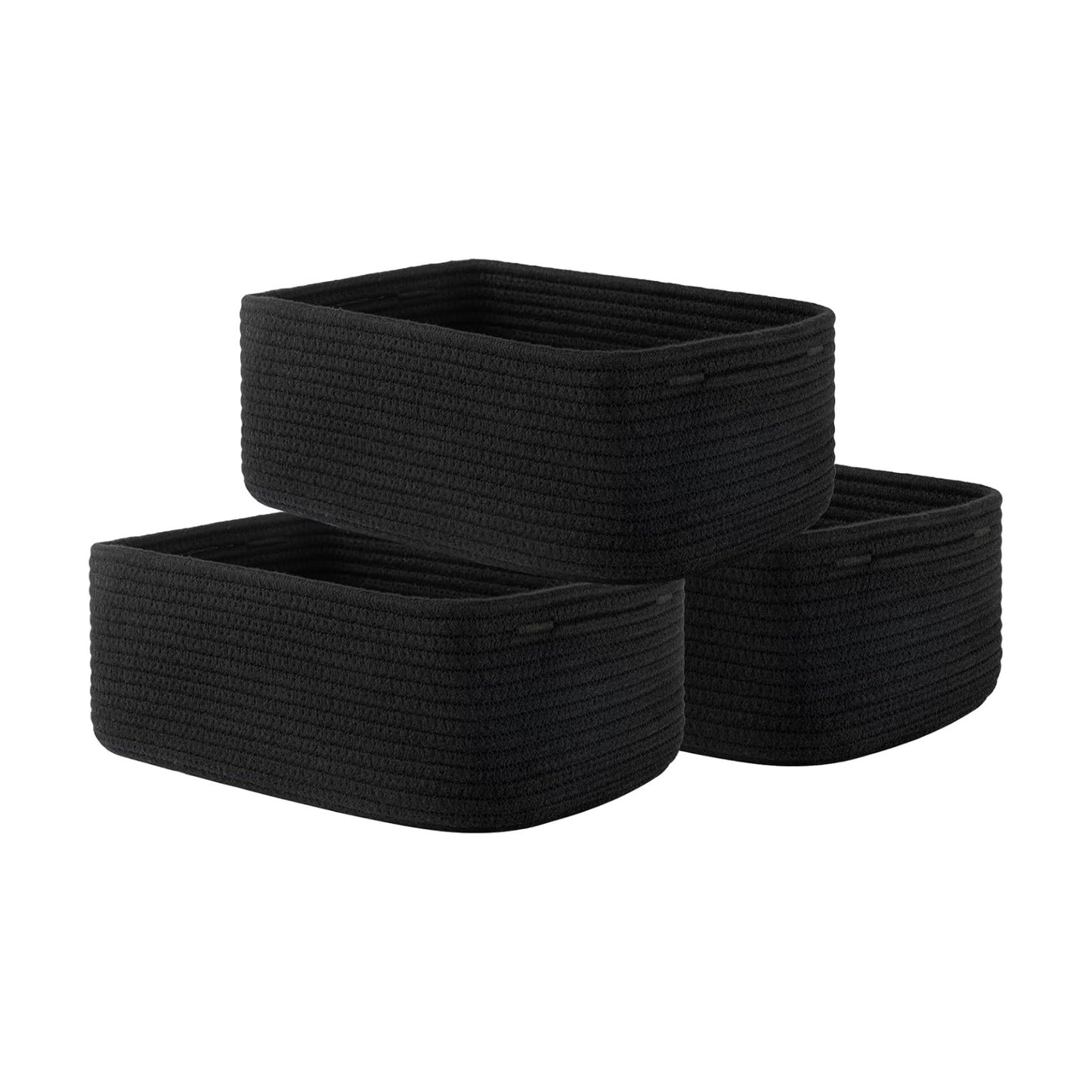 Small Woven Basket / Black / 13.5"L x 9.5"W x 5"H / 13.5 x 9.5 x 5