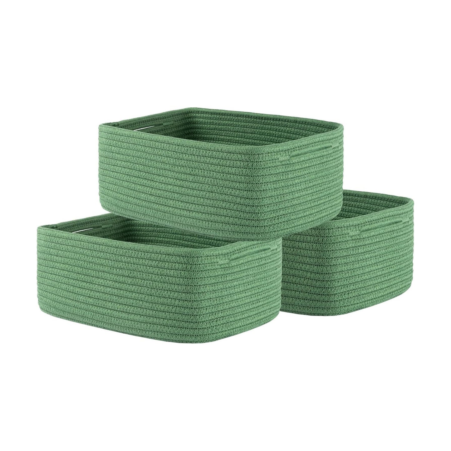 Small Woven Basket / Green / 13.5"L x 9.5"W x 5"H / 13.5 x 9.5 x 5