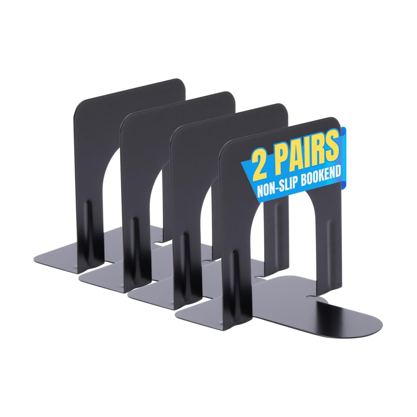 Metal Bookends / Bookends / Black / 4 x 4 / Set of 4