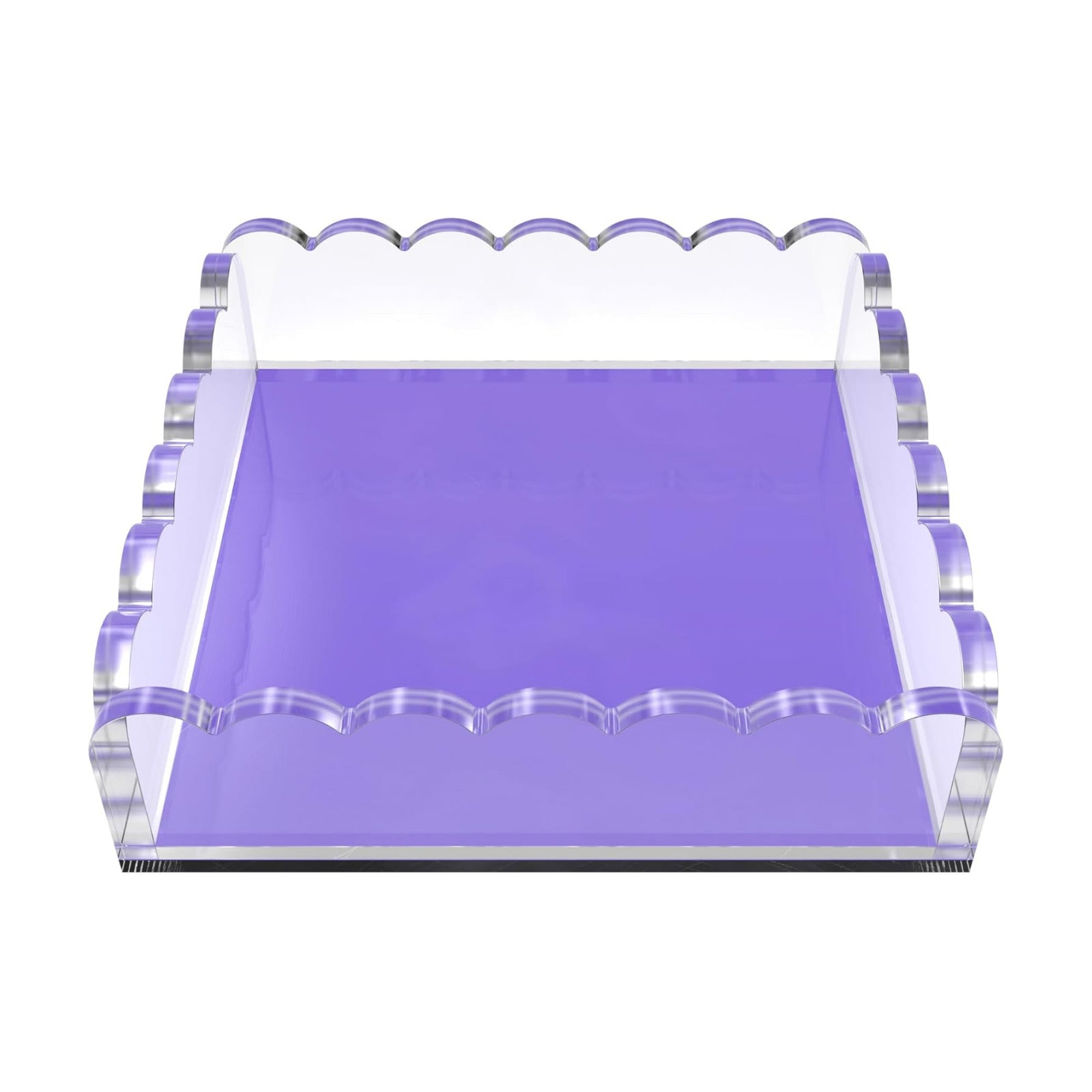 Scalloped Acrylic Tray / Purple / 8 x 8