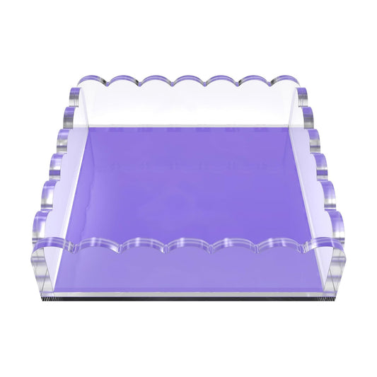 Scalloped Acrylic Tray / Purple / 8 x 8