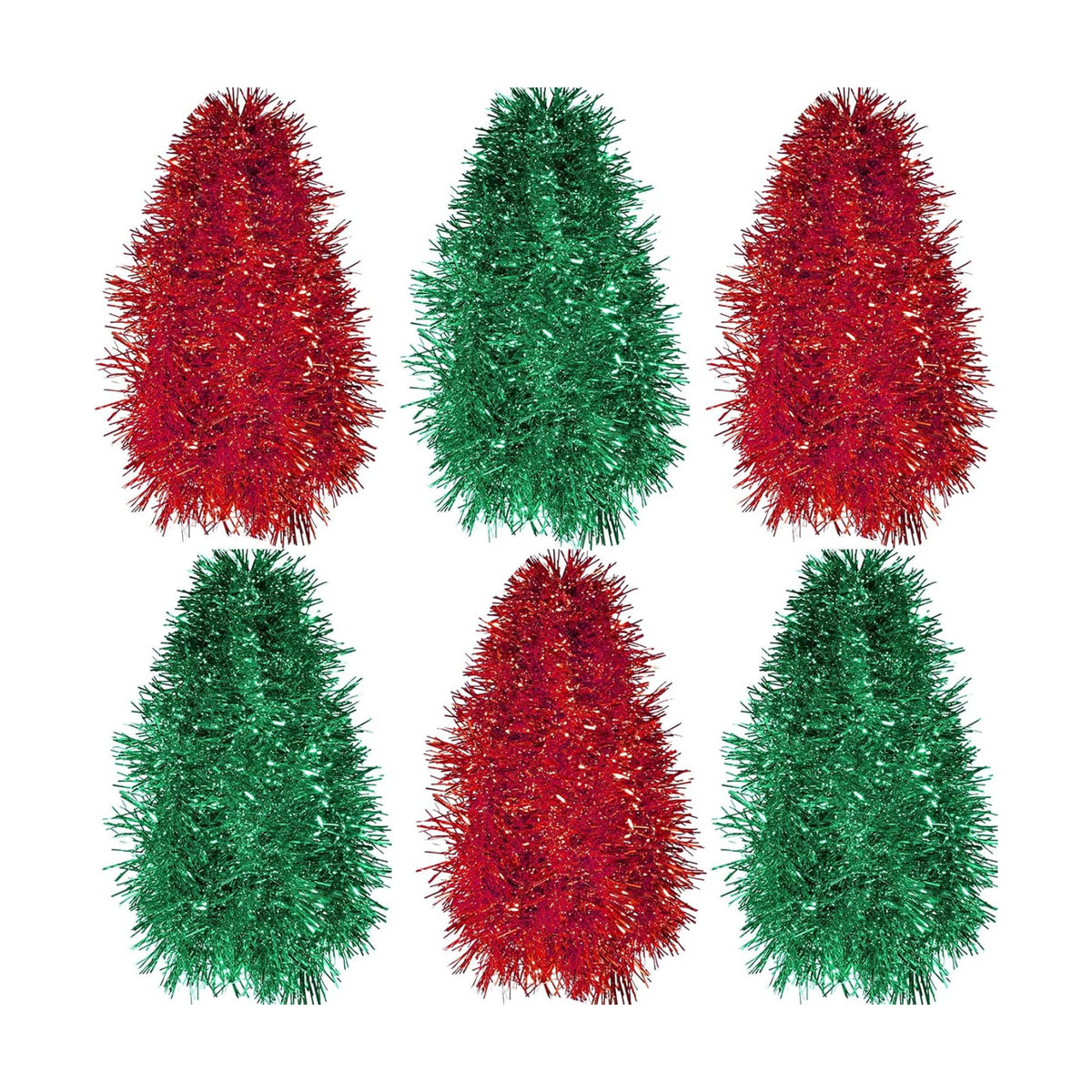Shappy 90 ft 6 Rolls Christmas Tinsel Garland for Tree, Red, Green