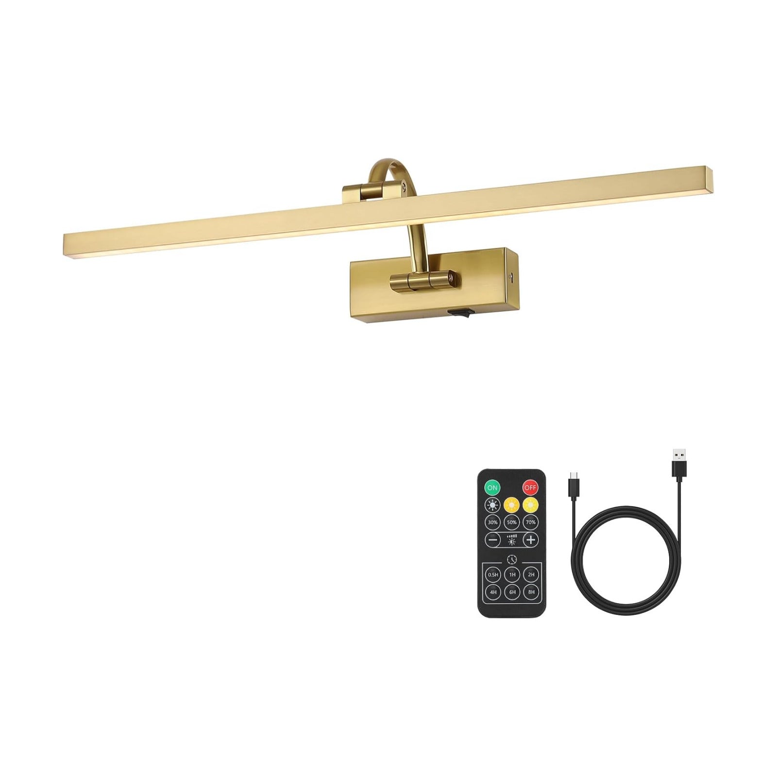 Wireless Picture Lights for Wall Battery Operated, Brass Art Lighting for Paintings Rechargeable Gallery lights with