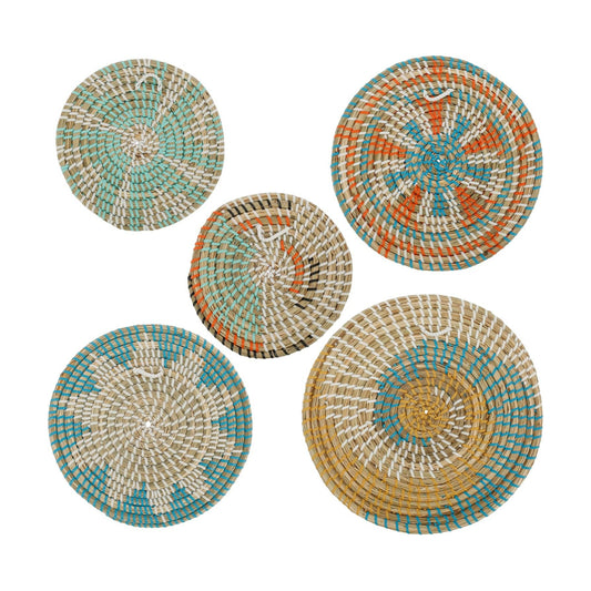 Rattan Wall Basket Set / Set of 5