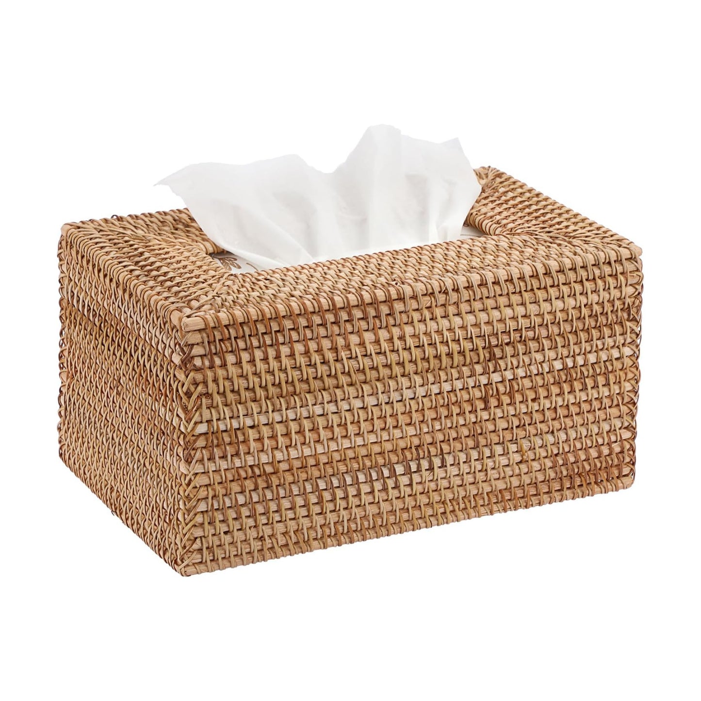 Wicker Decorative Tissue Holder / Large / Yellow