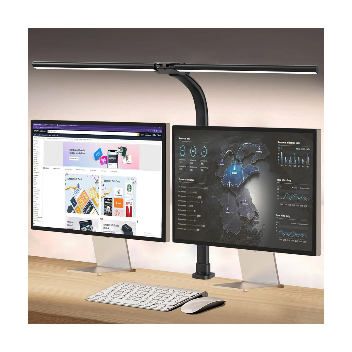 AKRRYR Led Desk Lamp for Home Office,24W Bright Eye-Caring Desk Light with Clamp,5 brightness and 5 temperatures