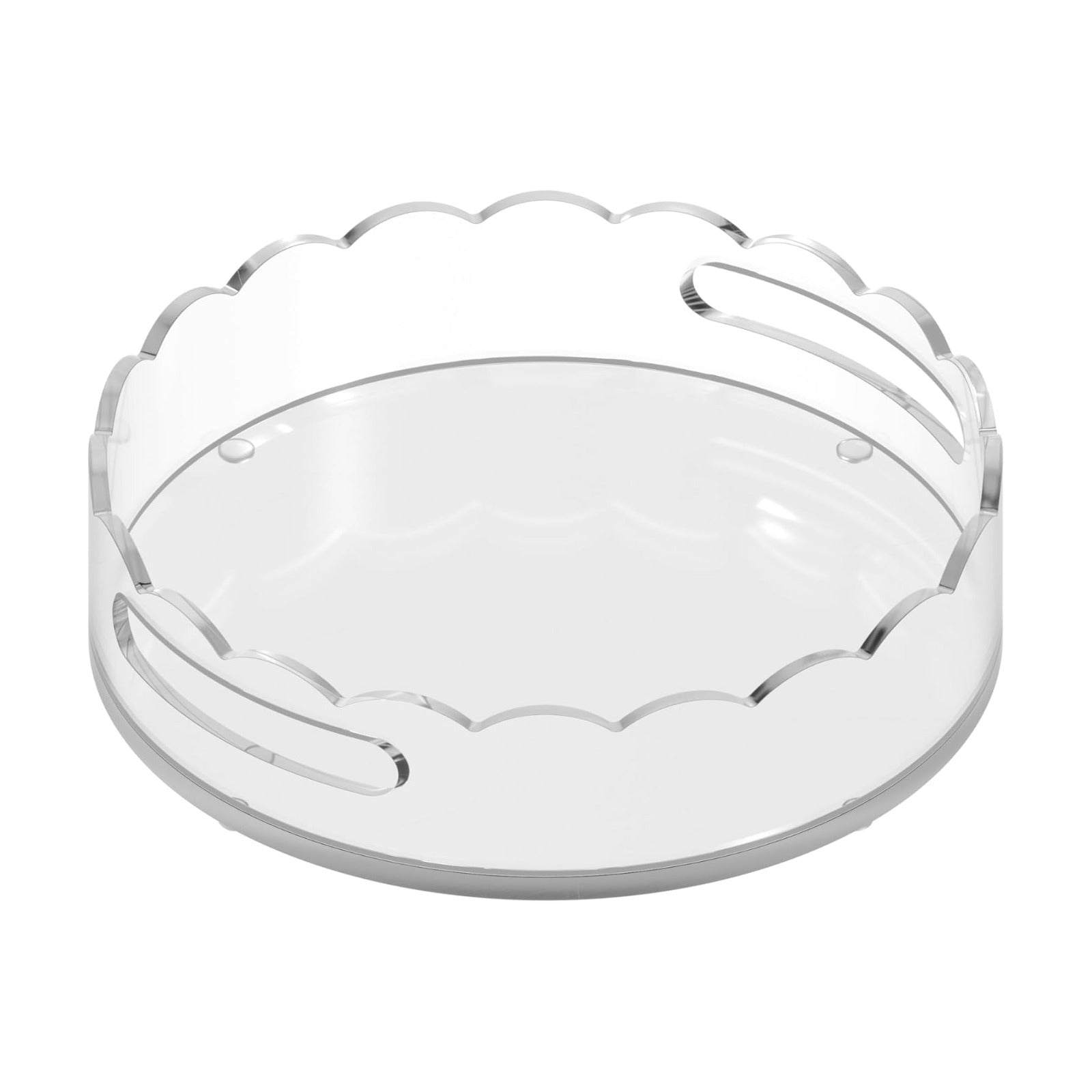 10" Scalloped Round Acrylic Tray / Clear