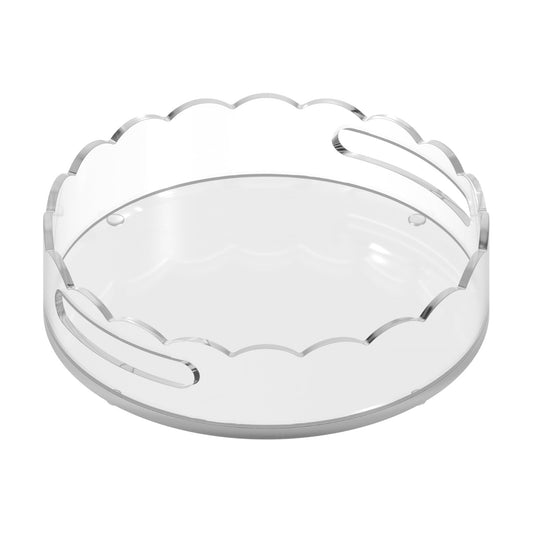 10" Scalloped Round Acrylic Tray / Clear
