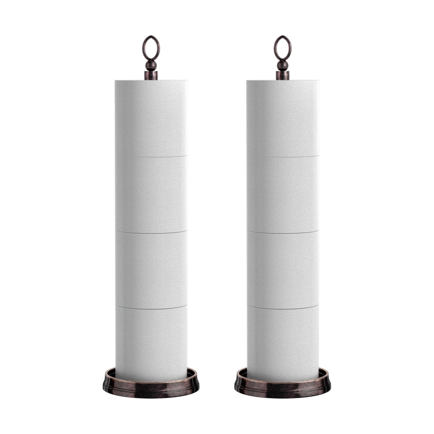 ROLABAM Toilet Paper Holder Stand, Free Standing Toilet Paper Storage for Bathroom, Weighted Base with Reserve for 4