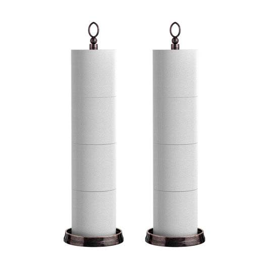 ROLABAM Toilet Paper Holder Stand, Free Standing Toilet Paper Storage for Bathroom, Weighted Base with Reserve for 4