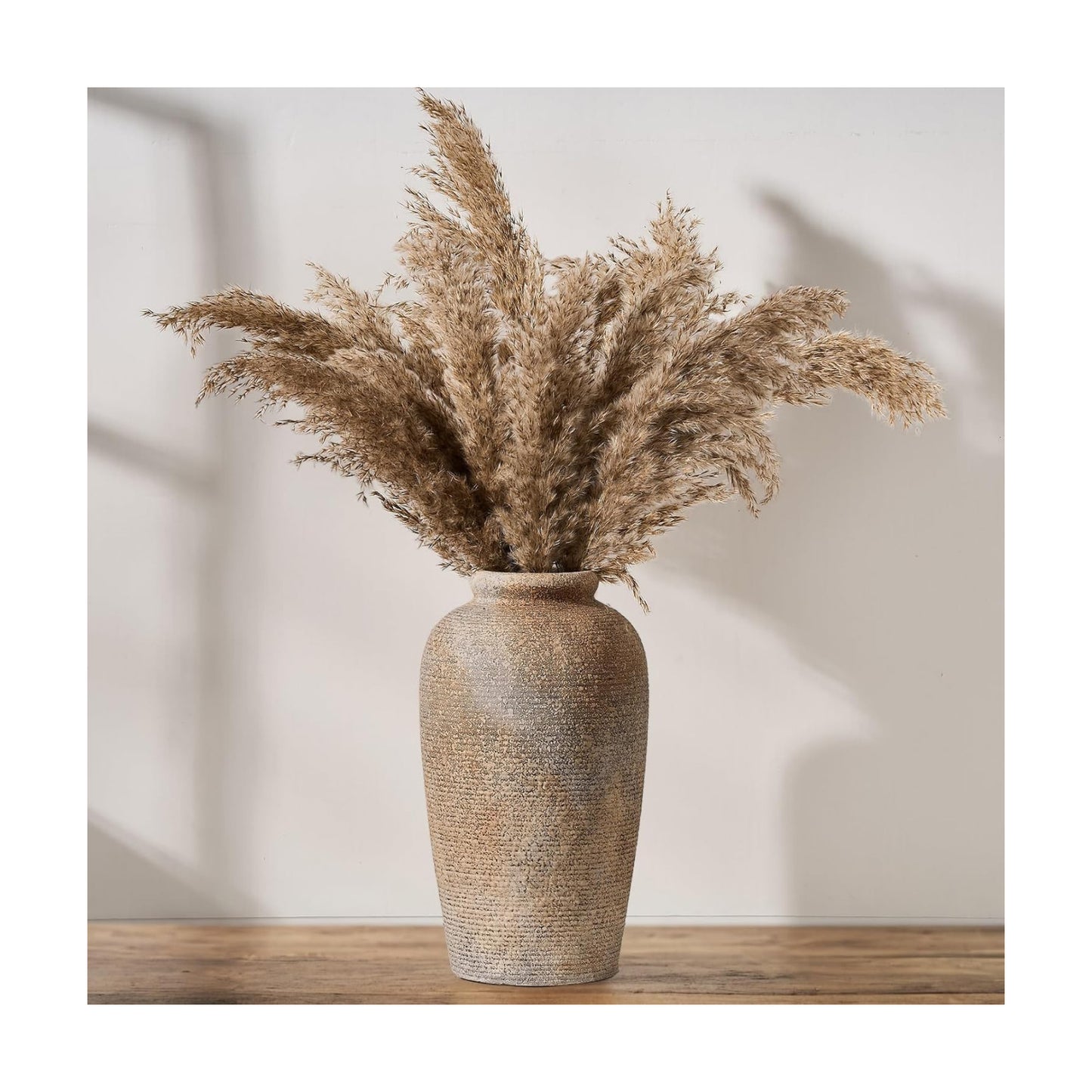 Large Ceramic Rustic Vase / Brown / 11 Inch / Set of 11