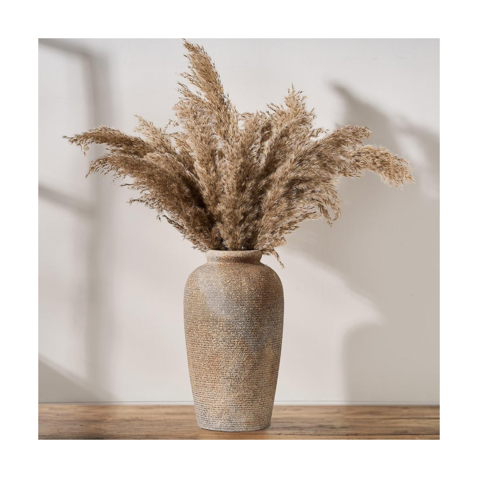 Large Ceramic Rustic Vase / Brown / 11 Inch / Set of 11