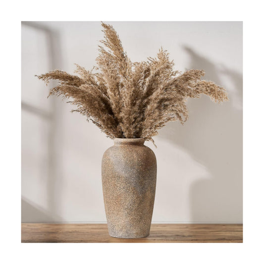 Large Ceramic Rustic Vase / Brown / 11 Inch / Set of 11