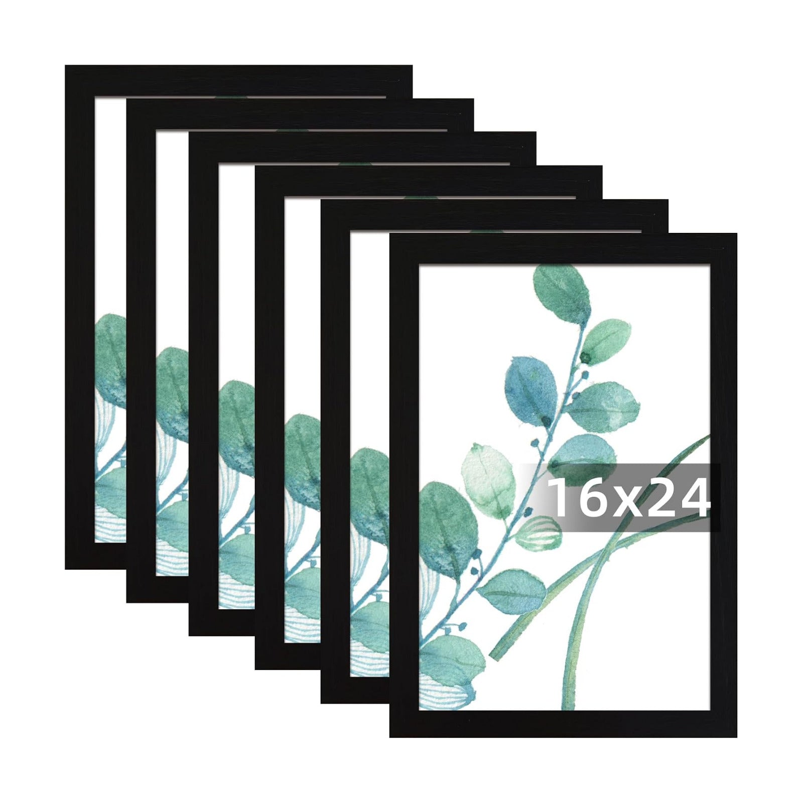 SESEAT 16x24 Picture Frame Black Set of 6, Display Pictures 16x24 Without Mat for Wall Mounting, Wall Gallery Poster