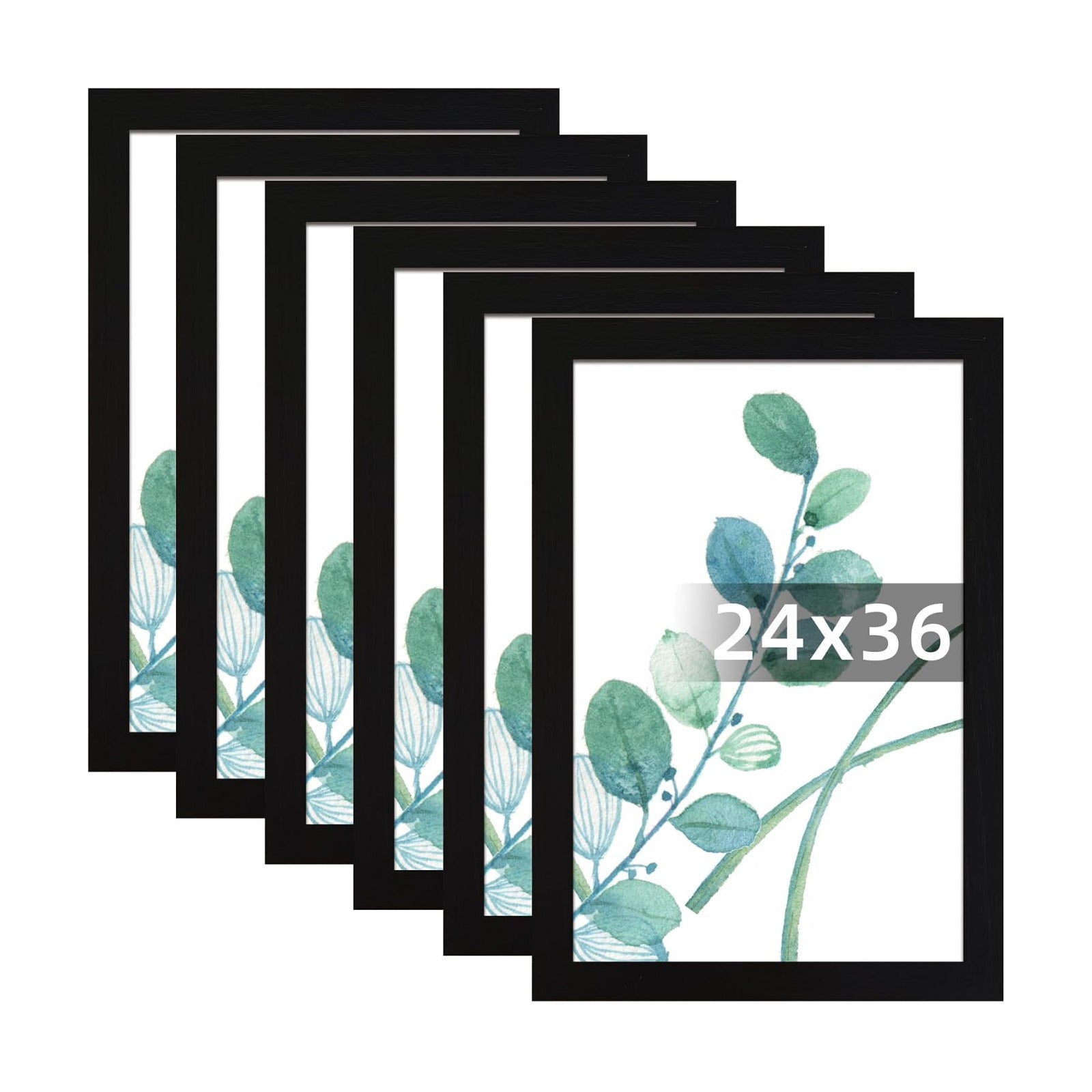 SESEAT 24x36 Picture Frame Black Set of 6, Display Pictures 24x36 Without Mat for Wall Mounting, Wall Gallery Poster