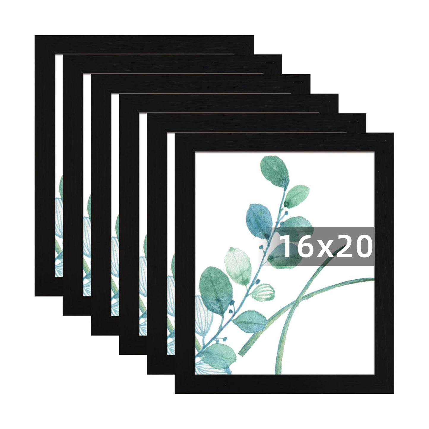 SESEAT 16x20 Picture Frame Black Set of 6, Display Pictures 16x20 Without Mat for Wall Mounting, Wall Gallery Poster