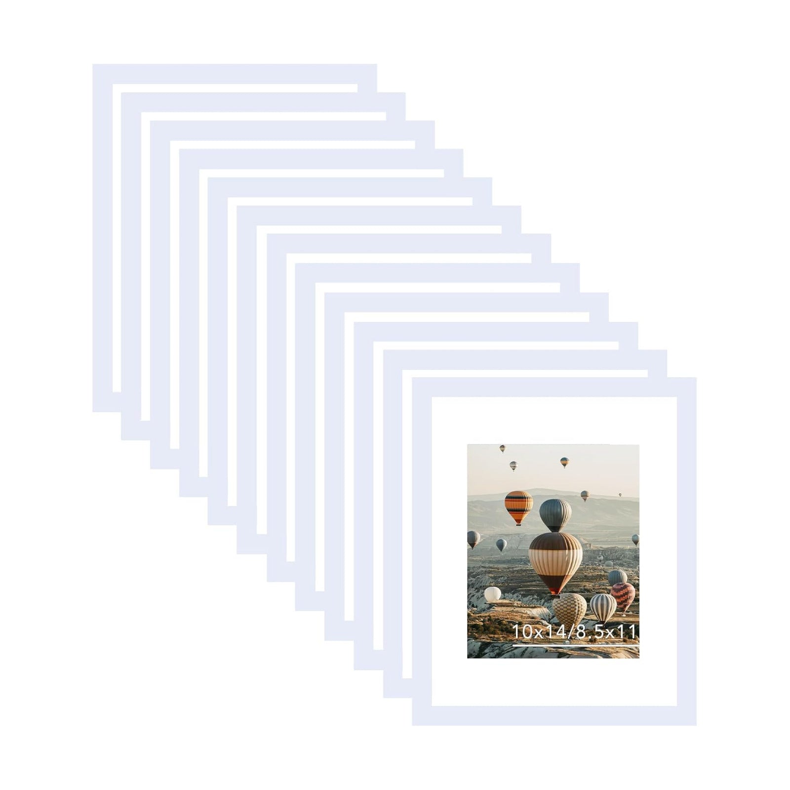 10x14 Picture Frame Set of 12 for 30 x 40 cm Diamond Art Painting, Display 8.5x11 with Mat or 10x14 without Mat, Wood