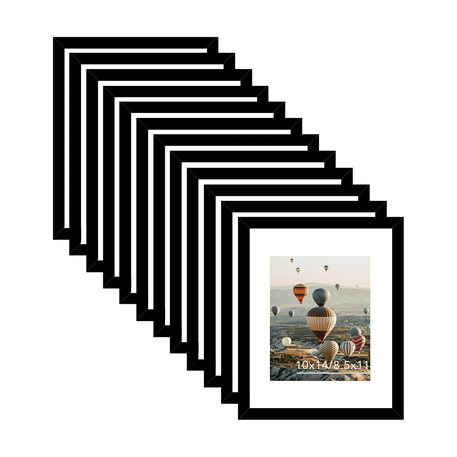 10x14 Picture Frame Set of 12 for 30 x 40 cm Diamond Art Painting, Display 8.5x11 with Mat or 10x14 without Mat, Wood