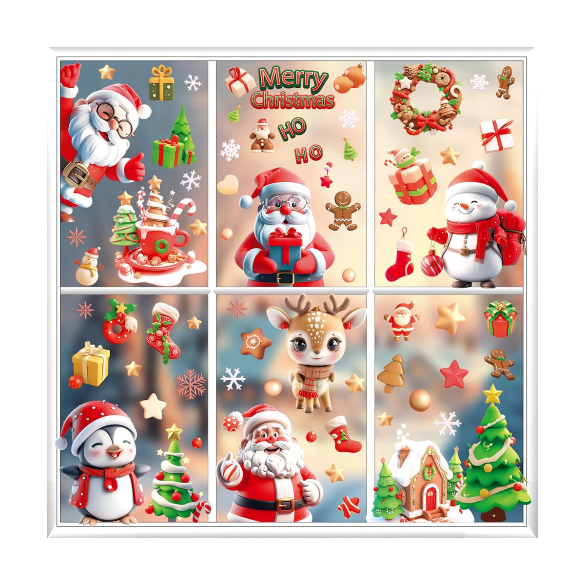 Christmas Clings and Xmas Decals for Window Decorations