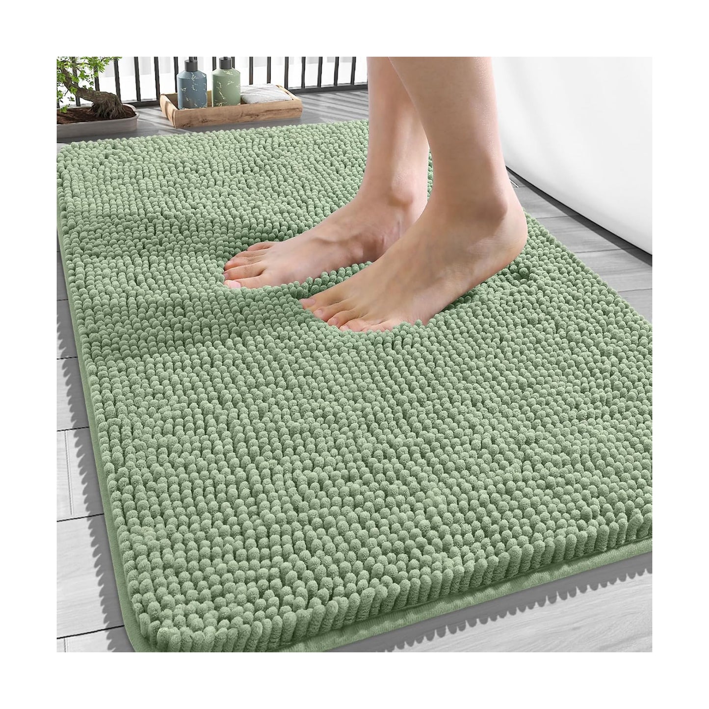 OLANLY Bathroom Rugs 34x21, Extra Soft Absorbent Chenille Bath Rugs