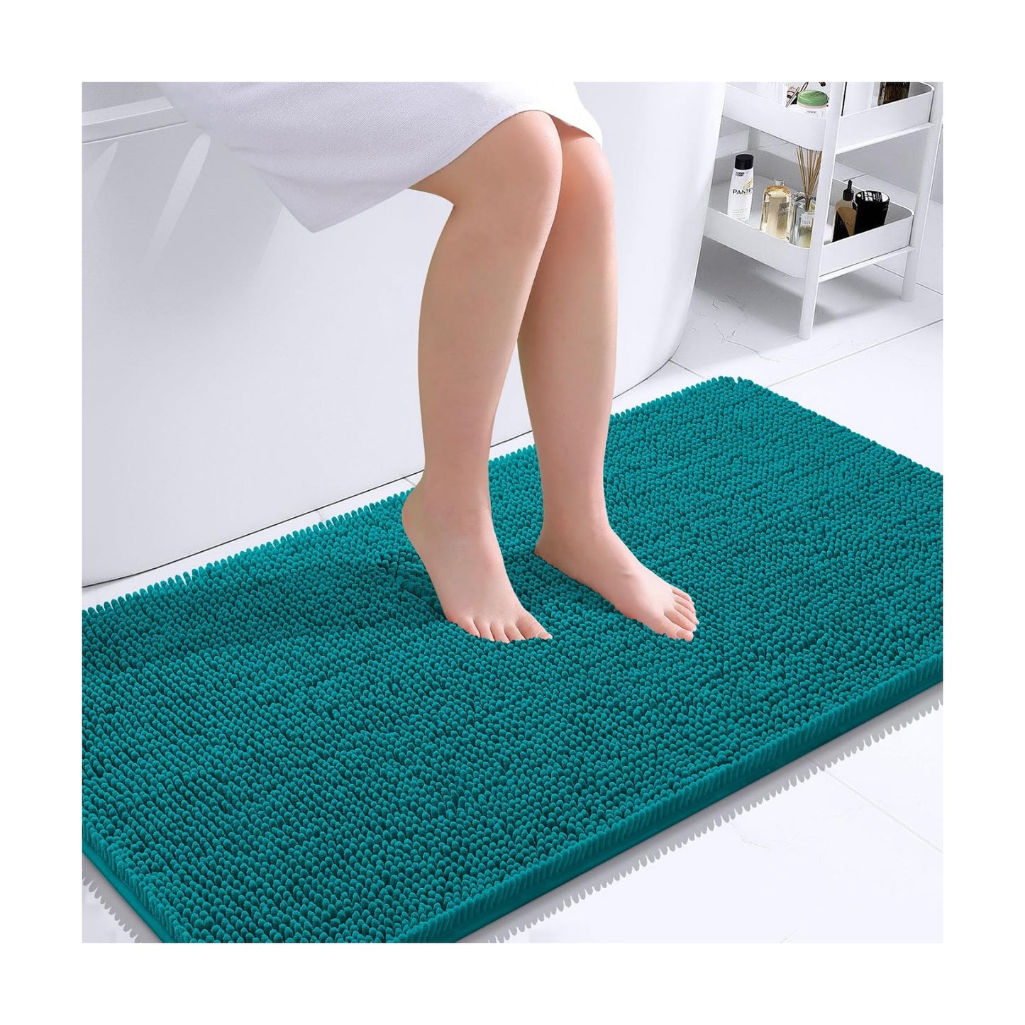 OLANLY Bathroom Runner Rugs 44x24, Soft Absorbent Chenille Bath Rugs, Rubber Backing Quick Dry, Machine Washable Long
